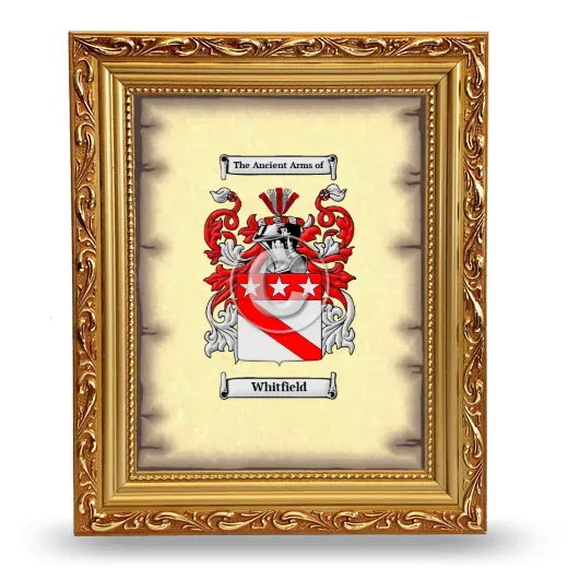 Whitfield Coat of Arms Framed - Gold