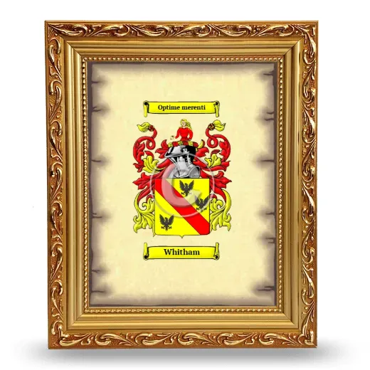 Whitham Coat of Arms Framed - Gold