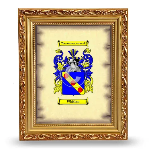 Whitlan Coat of Arms Framed - Gold