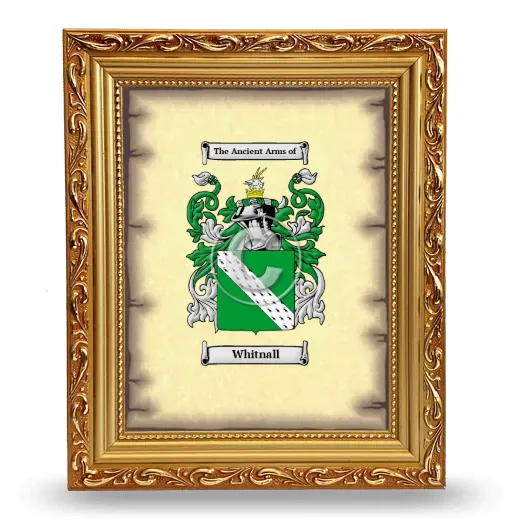 Whitnall Coat of Arms Framed - Gold