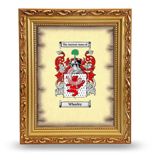 Whorley Coat of Arms Framed - Gold
