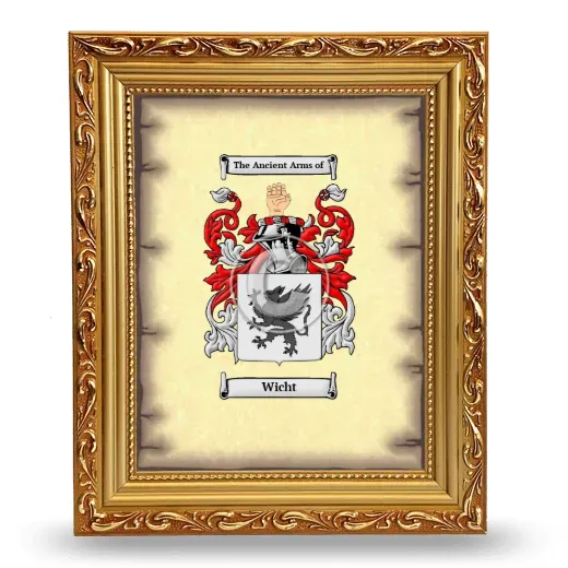 Wicht Coat of Arms Framed - Gold