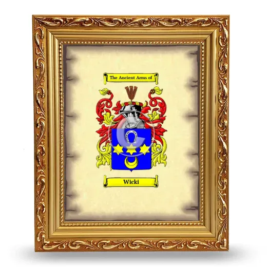Wicki Coat of Arms Framed - Gold