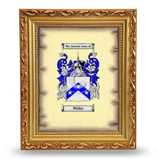 Widay Coat of Arms Framed - Gold