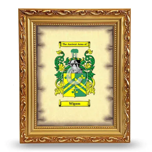 Wigam Coat of Arms Framed - Gold