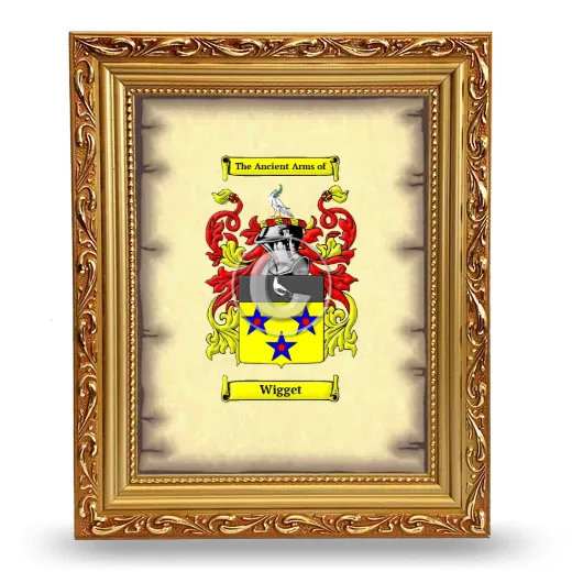 Wigget Coat of Arms Framed - Gold