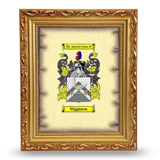 Wigginton Coat of Arms Framed - Gold