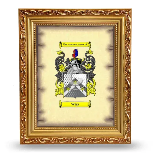 Wigs Coat of Arms Framed - Gold