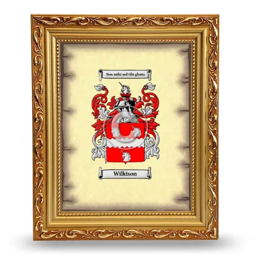 Wilkison Coat of Arms Framed - Gold