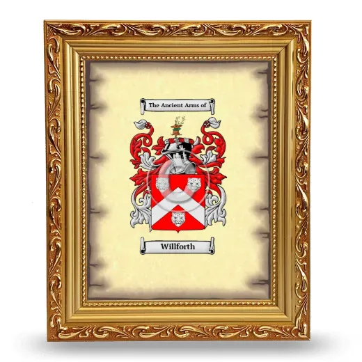 Willforth Coat of Arms Framed - Gold
