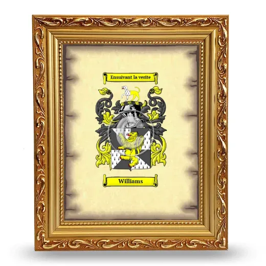 Williams Coat of Arms Framed - Gold