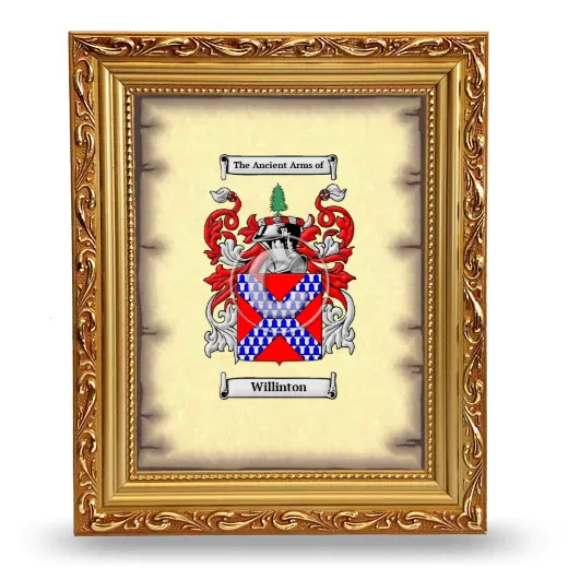 Willinton Coat of Arms Framed - Gold