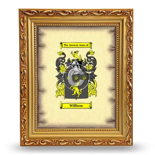 Willison Coat of Arms Framed - Gold