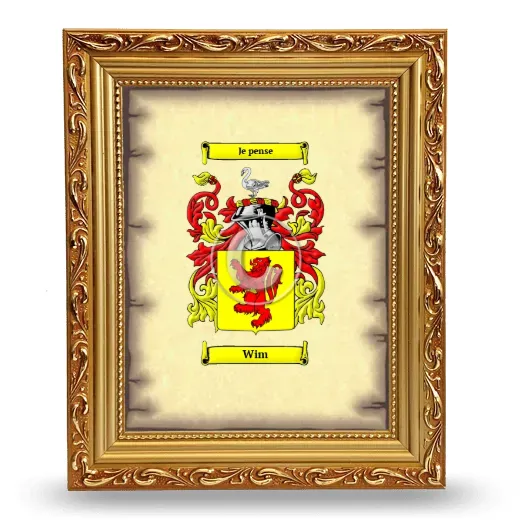 Wim Coat of Arms Framed - Gold