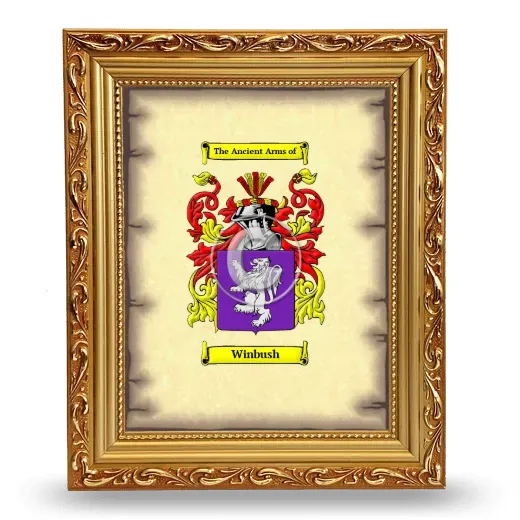 Winbush Coat of Arms Framed - Gold