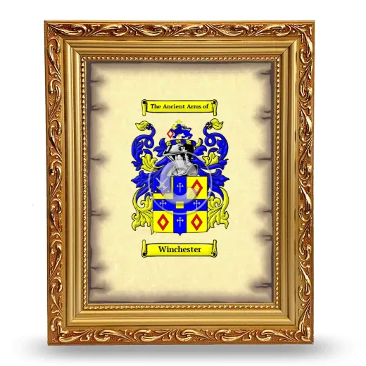 Winchester Coat of Arms Framed - Gold