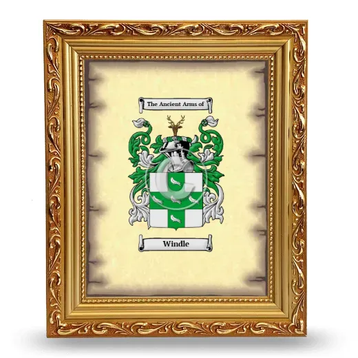 Windle Coat of Arms Framed - Gold