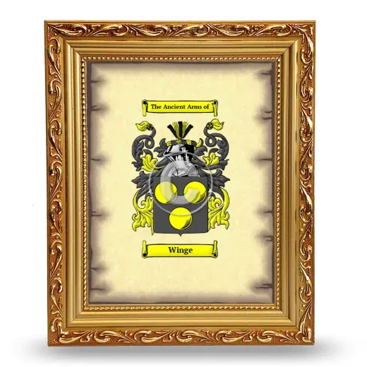 Winge Coat of Arms Framed - Gold