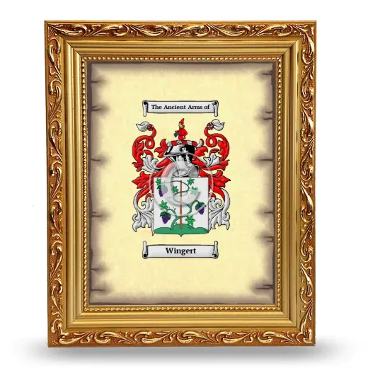 Wingert Coat of Arms Framed - Gold