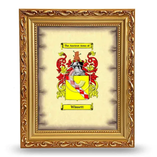 Winsett Coat of Arms Framed - Gold