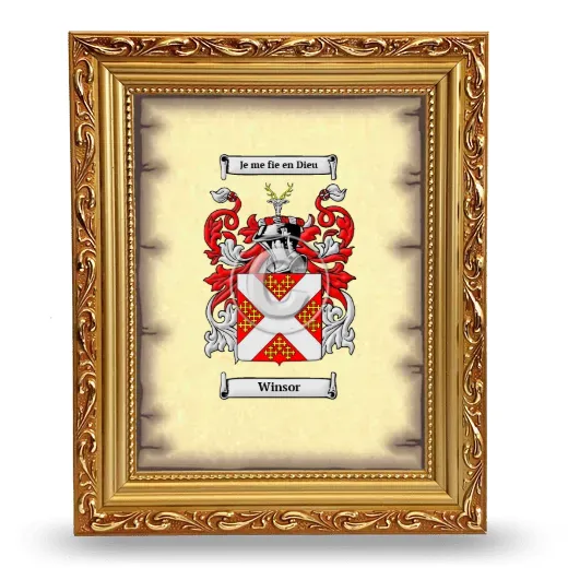Winsor Coat of Arms Framed - Gold