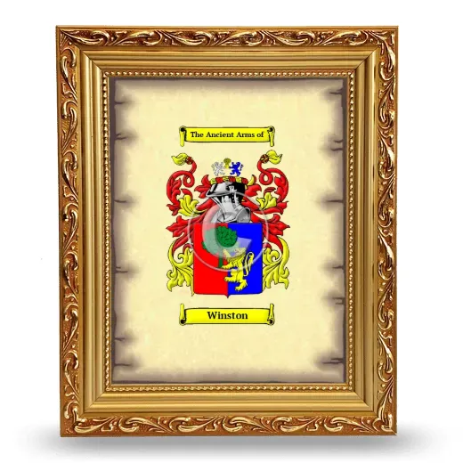 Winston Coat of Arms Framed - Gold