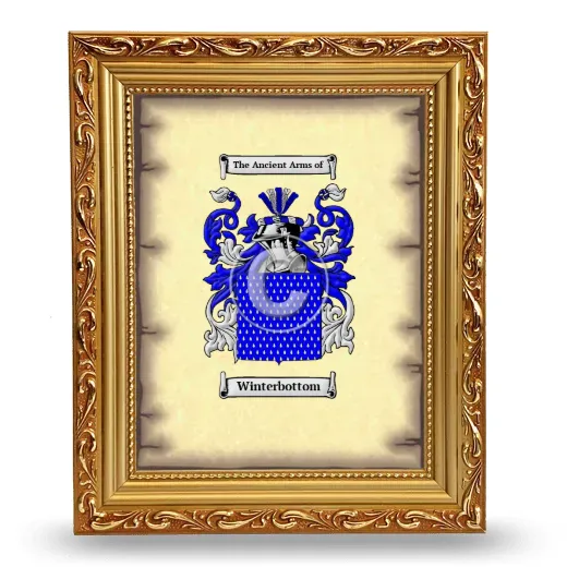 Winterbottom Coat of Arms Framed - Gold