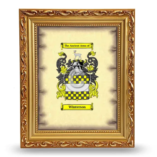 Winterson Coat of Arms Framed - Gold