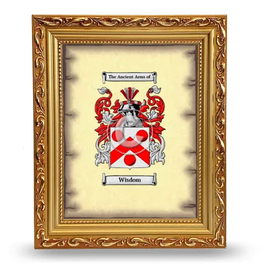 Wisdom Coat of Arms Framed - Gold