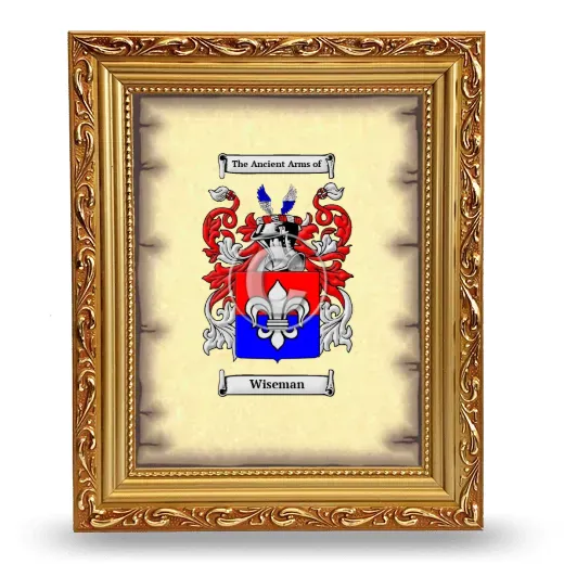 Wiseman Coat of Arms Framed - Gold
