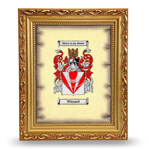 Wissard Coat of Arms Framed - Gold