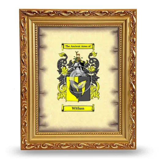 Withan Coat of Arms Framed - Gold