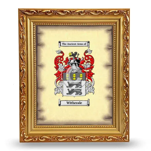 Witherale Coat of Arms Framed - Gold