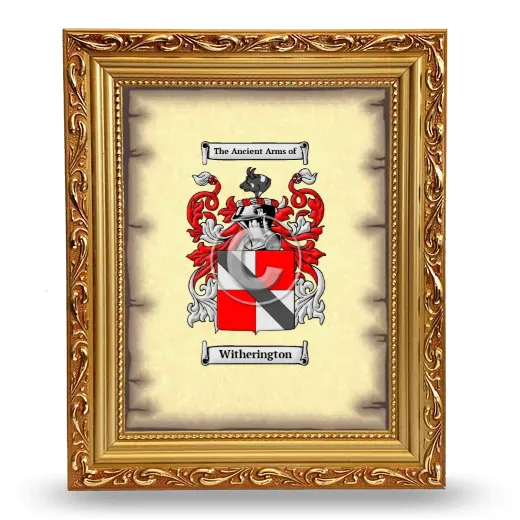 Witherington Coat of Arms Framed - Gold