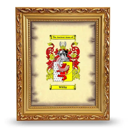 Withy Coat of Arms Framed - Gold