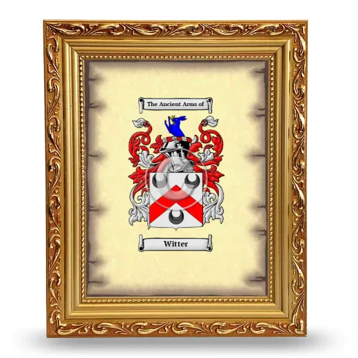 Witter Coat of Arms Framed - Gold