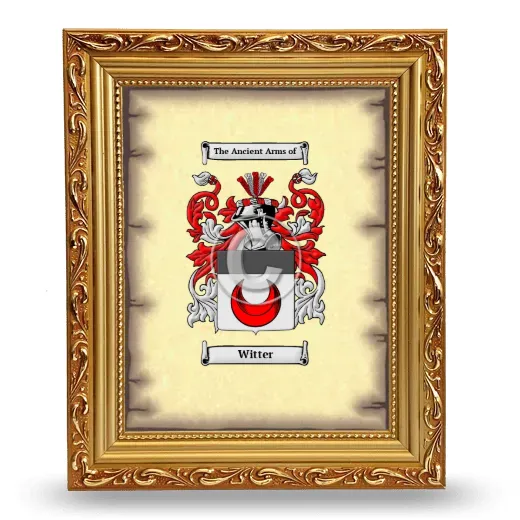 Witter Coat of Arms Framed - Gold