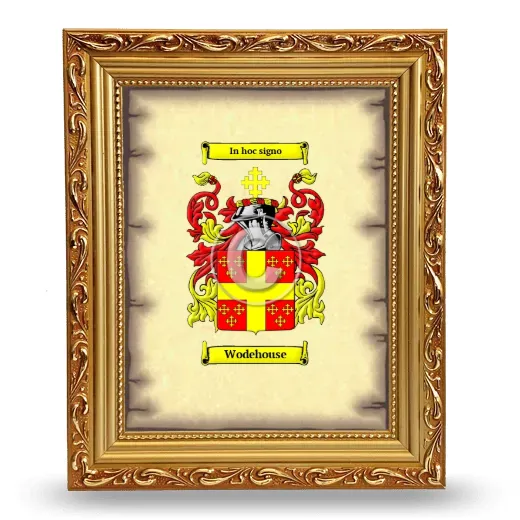 Wodehouse Coat of Arms Framed - Gold