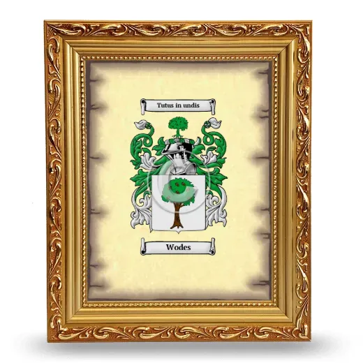 Wodes Coat of Arms Framed - Gold
