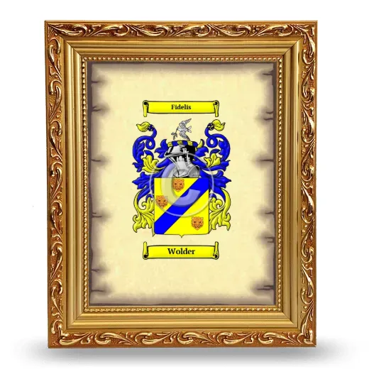 Wolder Coat of Arms Framed - Gold