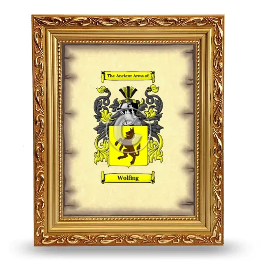 Wolfing Coat of Arms Framed - Gold