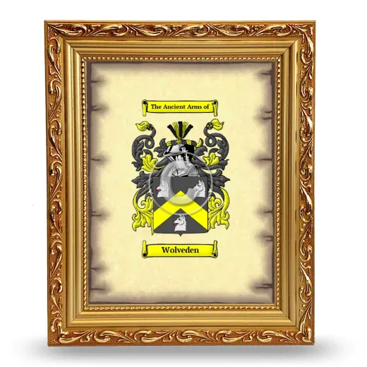 Wolveden Coat of Arms Framed - Gold