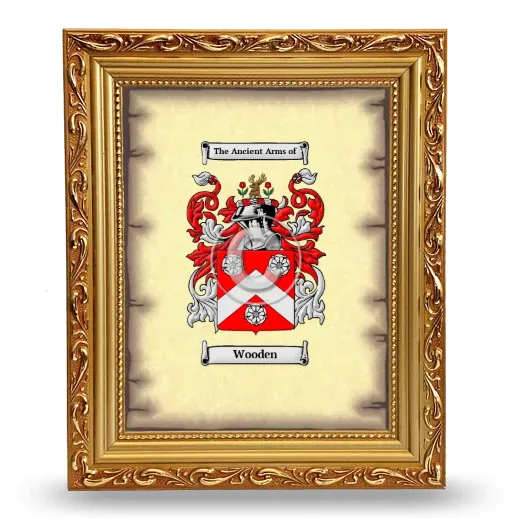 Wooden Coat of Arms Framed - Gold