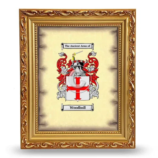 Woodhull Coat of Arms Framed - Gold