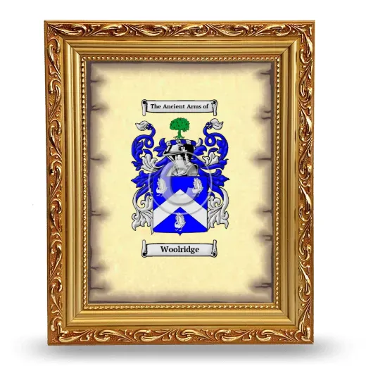 Woolridge Coat of Arms Framed - Gold