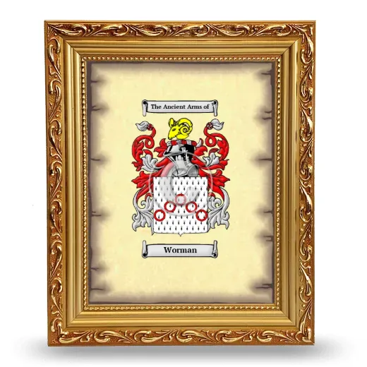 Worman Coat of Arms Framed - Gold