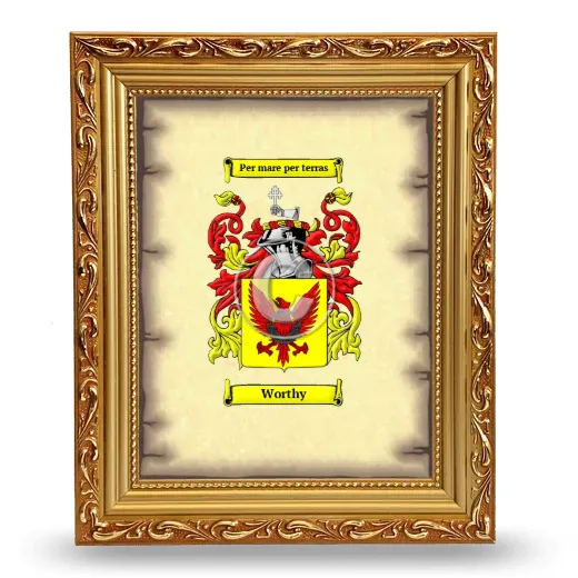 Worthy Coat of Arms Framed - Gold