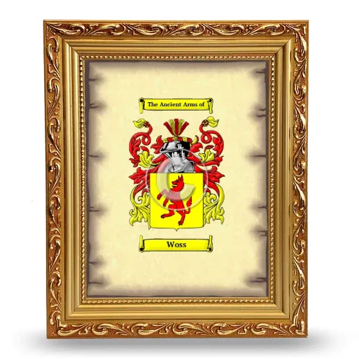 Woss Coat of Arms Framed - Gold