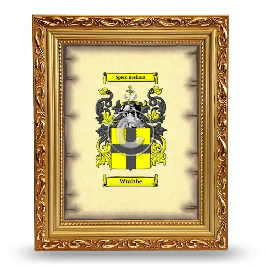 Wraithe Coat of Arms Framed - Gold