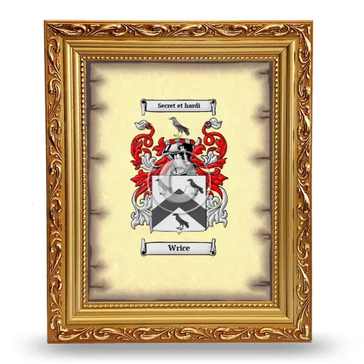 Wrice Coat of Arms Framed - Gold